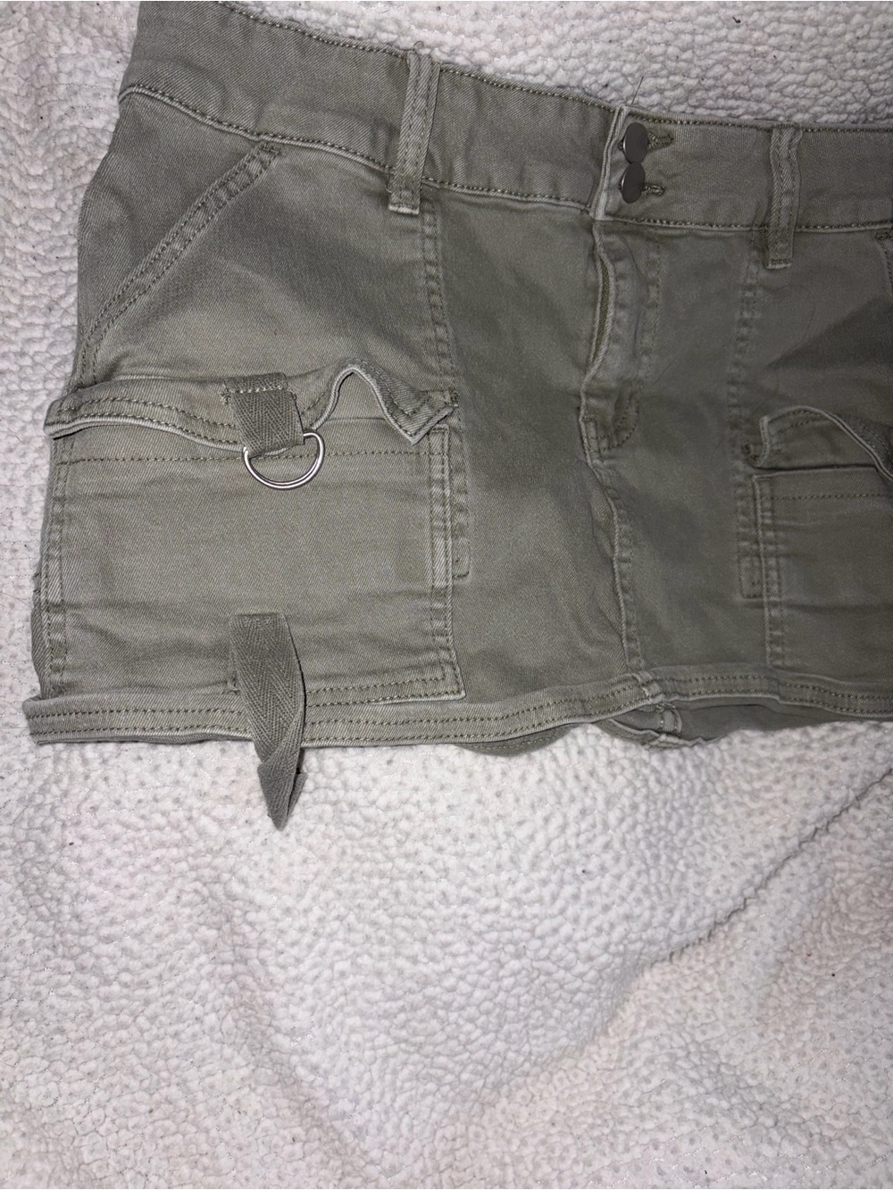 Fashion Nova Olive Utility Mini Skirt with Ring Details - Picture 2 of 7